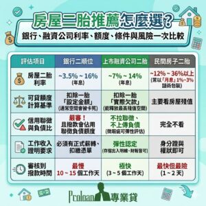 房屋二胎推薦怎麼選?利率、額度、條件與風險一次比較